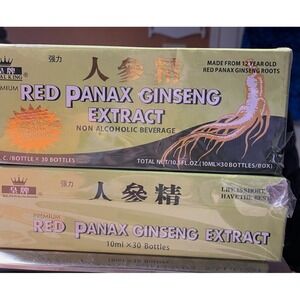 Red PANAX Ginseng Extract 12 years old Roots 6000 Mg Premium 2 Boxes 60 Bottles